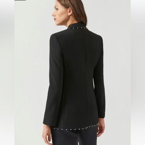 Emporio Armani Womens Single Breasted Black Blazer with Stud Accents NWOT - Picture 2 of 13